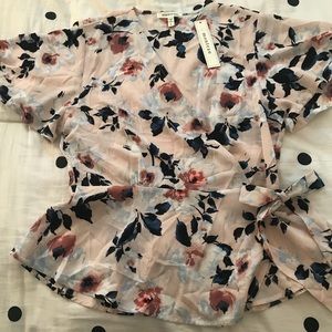 New Floral Front Tie Blouse